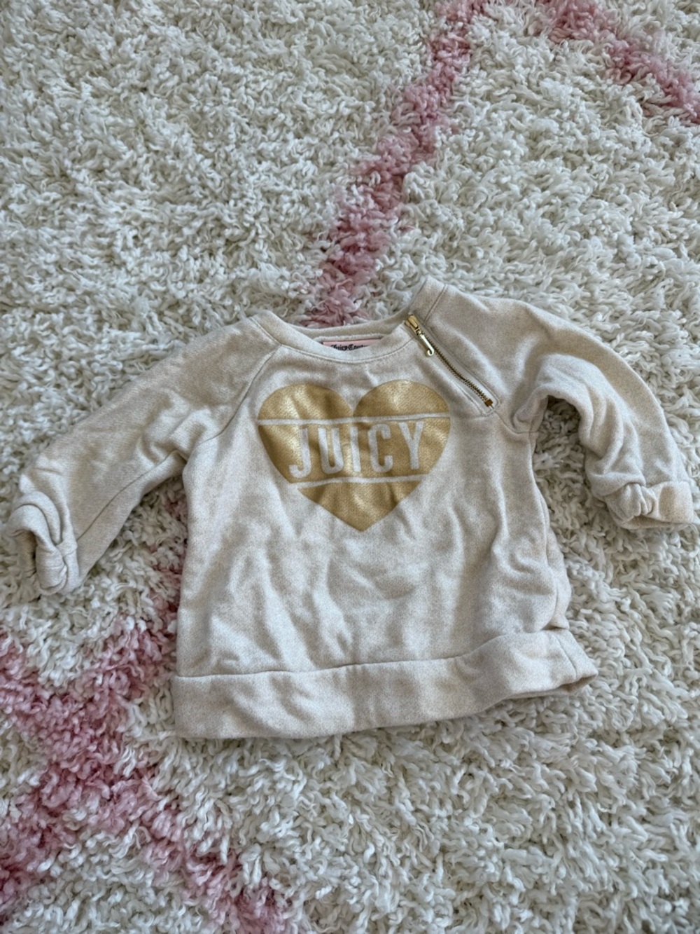 Toddler Girls Juicy Couture Sweatshirt with Gold Heart Logo and Zip Detail 18M